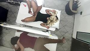 so, this real video shows a masseur banging a wife next to her husband