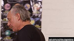 Cute Teen Tiffany Doll and Busty Kerry Louise Bang Three Old Men in Wild Group Action