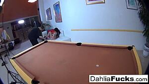 dahlia watches christy getting nude on set, big tits and pussy 😏