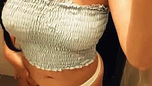 sara enjoys a quick encounter with a coworker at work