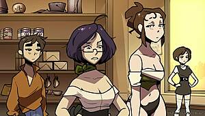 Bombshell barista asks, 'Want my big tits?' in hardcore cartoon