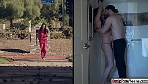 Busty nurse gets banged hard in the ass at hospital 😈