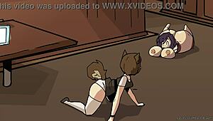 Bombshell barista asks, 'Want my big tits?' in hardcore cartoon