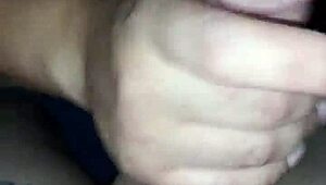 Great blowjob from luscious lipped girlfriend with big tits sucking monster cock