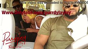 ウーバー運転手のデブ妻が他人チンポしゃぶってビショ潮