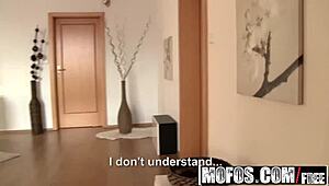 Pervs on patrol, gorgeous brunette rides her voyeur starring Arian Joy