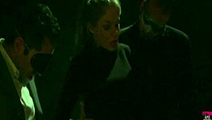 Man, I-I couldn't believe this blonde got double penetrated by masked hunks!