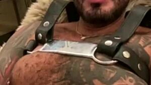 after party, viktor rom shows monster cock in public masturbation.