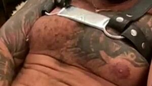 after party, viktor rom shows monster cock in public masturbation.