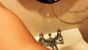 sara enjoys a quick encounter with a coworker at work