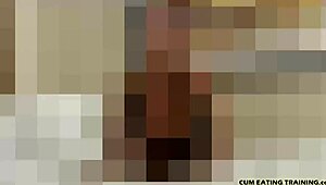 lick your cum up off the floor in cei femdom pov