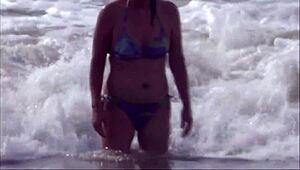 First time my wife meets her boss on the beach