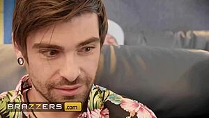 lucky scores with flight attendant hazel grace, then lasirena69 joins for steamy 3some - brazzers