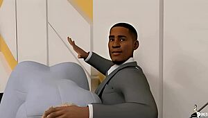 thick lesbian exec seduces boss with curves for office promotion