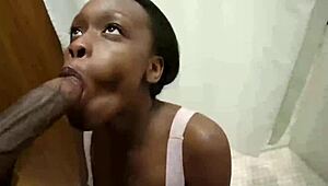 Mila mars rides big black cock in gym bathroom for blowjob