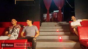 Two Guys Fucking Bareback In Porn Cinema