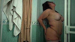 natalie plays in shower with big ass tits latina natural pussy blowjob