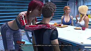 Stranded Mature Woman Jealous In Space Cartoon Cumshot!