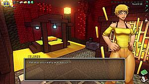 getting sucked near oblivious girlfriend in hornycraft parody