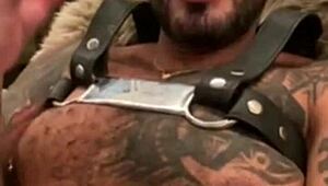 after party, viktor rom shows monster cock in public masturbation.