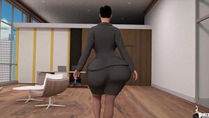 thick lesbian exec seduces boss with curves for office promotion