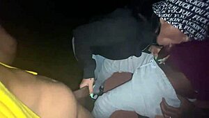 yolanda yamz sucks two big cocks at the park, deepthroat action. bent over for hardcore sucking.