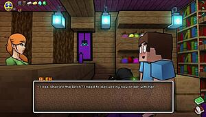 getting sucked near oblivious girlfriend in hornycraft parody