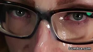 wicked doll in blowbang gets facial cumshot and swallows jism 😏