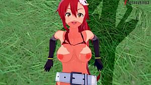 Yoko Littner fucking 2 Tenga Toppla Gurren Lagann in 3D