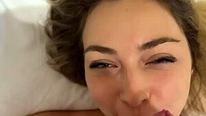 Blonde Girl Sucks Monster Cock, Gets Cum on Face