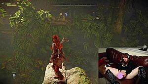 Gamer slut forgets cam on during dildo orgasm