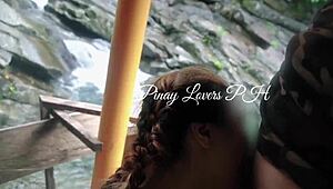 Yo, watch this Pinay teen 18+ get wild at public waterfalls!