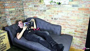 Redhead teen Jenny seduces roommate with monster cock