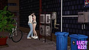 i walked with my step-sister on the street, but she sucked my cock like a snack.