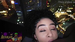 ariel love feels intense pleasure sucking huge dick on balcony