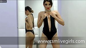 Latina webcam model Skarlet Jones undresses on camera