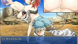 minotauros musume with big tits in hentai game