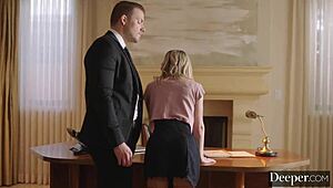 Deeper Submissive Secretary Demi Gets Dominated & Spanked