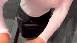 My stepmom forced me to wash up. Then she made me cum hard.