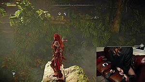 Gamer slut forgets cam on during dildo orgasm