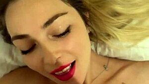 Blonde Girl Sucks Monster Cock, Gets Cum on Face