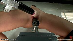 Shaved Pussy Student Tests Wild Fucking Machine