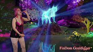 Joy enjoys eating cum in this POV domination game