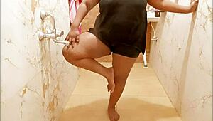 myanmar milf enjoys a relaxing shower