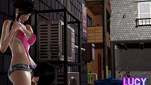 i walked with my step-sister on the street, but she sucked my cock like a snack.