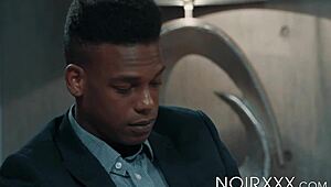 interview with baller turns to deepthroat, ball sucking, and anal pounding with big black cock