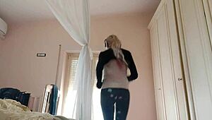 After a sweaty gym session, I’m all satisfied. Hidden cam catches my yoga moves.