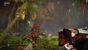 Gamer slut forgets cam on during dildo orgasm