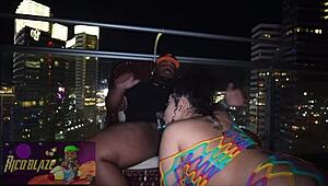 ariel love feels intense pleasure sucking huge dick on balcony