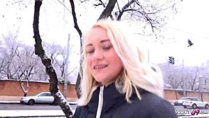 German scout finds young teen for hardcore street sex